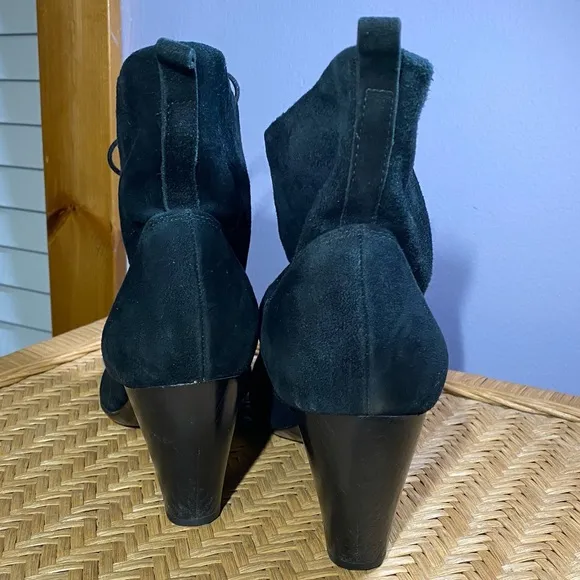 Indigo Black Suede Ankle Boots