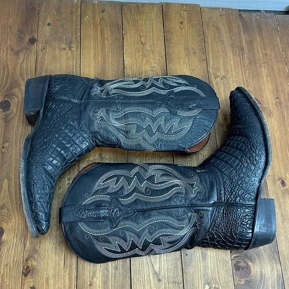 Innovation Mens size 8.6 black leather cowboy boots