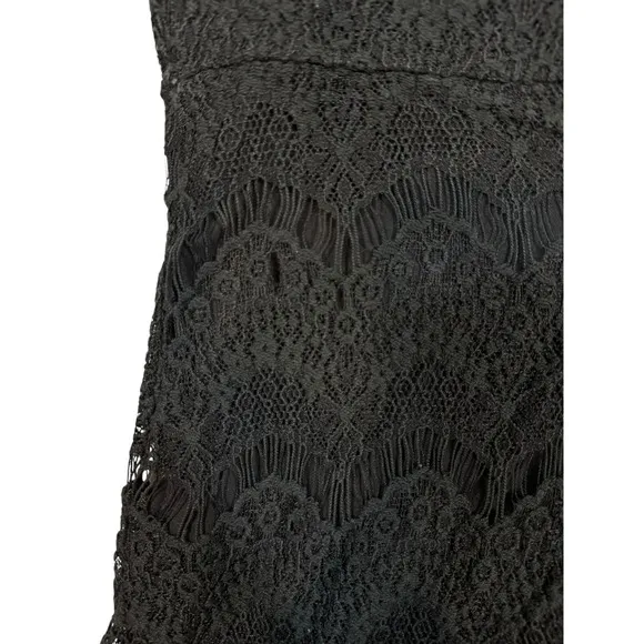 Intimately Free People Women's Black Peekaboo Lace Slip Dress Size XS