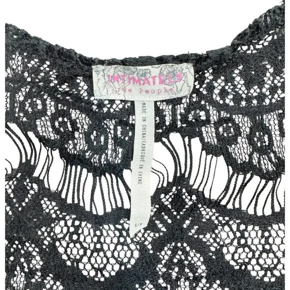 Intimately Free People Women's Black Peekaboo Lace Slip Dress Size XS
