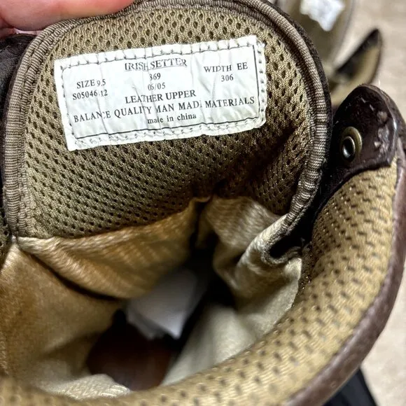 Irish Setter Gore-Tex‎ Scent Ban Odor Inhibitor Brown Leather Working Boots 9.5