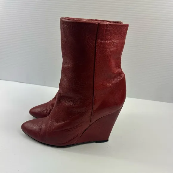 IRO red leather boots