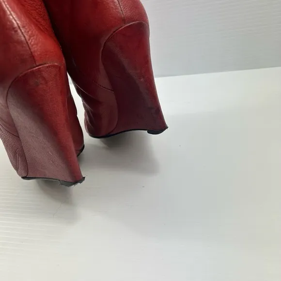 IRO red leather boots