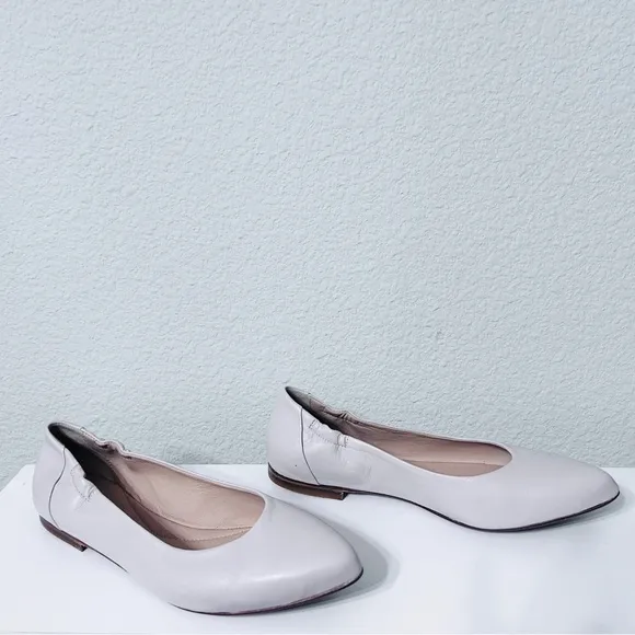 Italeau Mara Ballet Flats Nude Bone Handmade Italian Leather Sz 39.5 US 9
