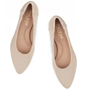 Italeau Mara Ballet Flats Nude Bone Handmade Italian Leather Sz 39.5 US 9