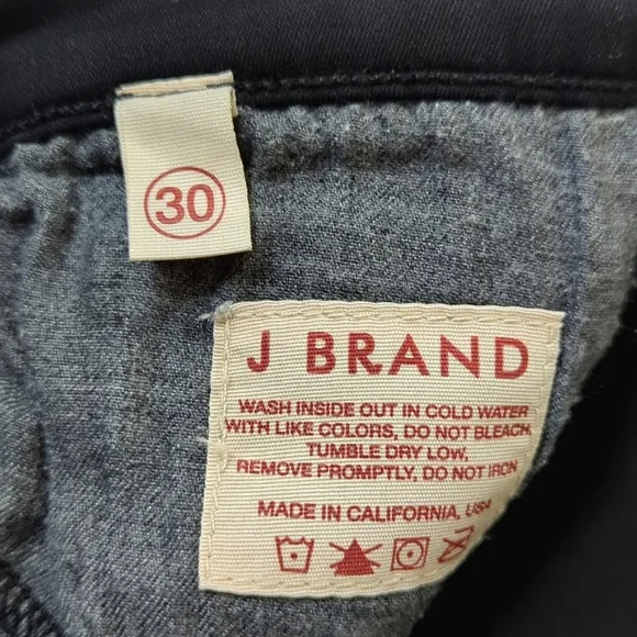 J Brand Classic Mid Rise Slim Fit Ankle Boot Cut Jeans Hewson Black 30