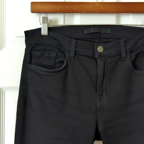 J Brand Classic Mid Rise Slim Fit Ankle Boot Cut Jeans Hewson Black 30