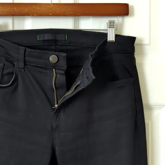 J Brand Classic Mid Rise Slim Fit Ankle Boot Cut Jeans Hewson Black 30