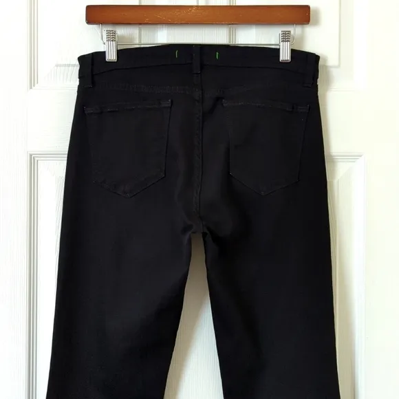 J Brand Classic Mid Rise Slim Fit Ankle Boot Cut Jeans Hewson Black 30