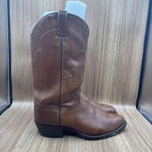 J Chisholm Brown Genuine Leather Cowboy Western Mens Boots Size 10.5 D USA