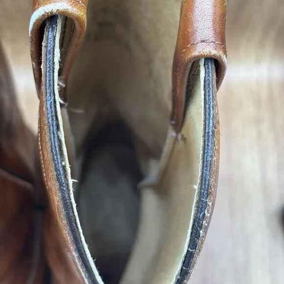 J Chisholm Brown Genuine Leather Cowboy Western Mens Boots Size 10.5 D USA