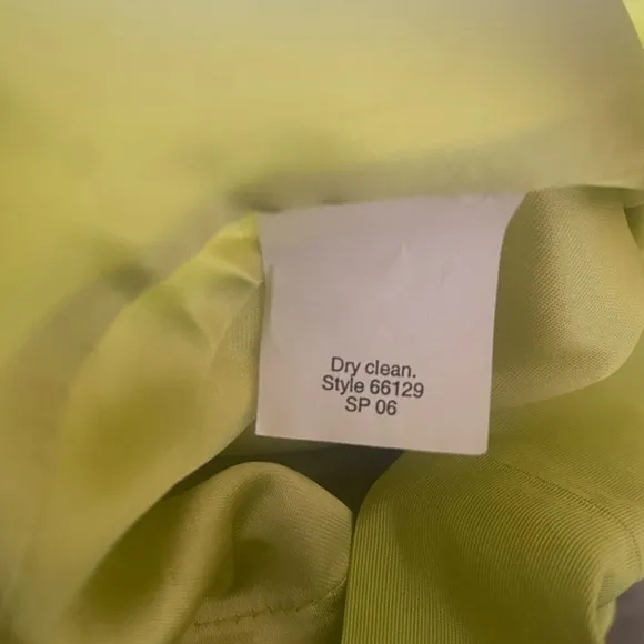 J CREW 100% Silk Lime Neon Green Strapless Cocktail Party Dress w Bow Size: 4P