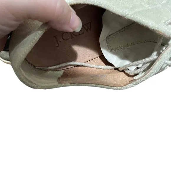 J Crew Cream Suede Lace Up Oxford