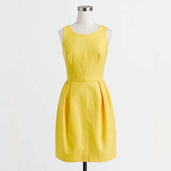 J. Crew Jade Woven Cotton Corset Bust Structured Pleated A-Line Sheath Dress