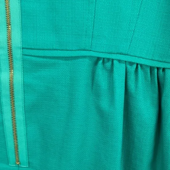 J. Crew Jade Woven Cotton Corset Bust Structured Pleated A-Line Sheath Dress