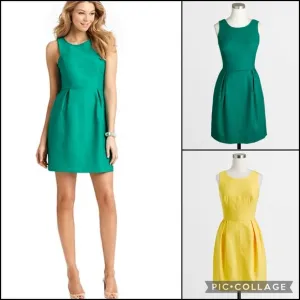 J. Crew Jade Woven Cotton Corset Bust Structured Pleated A-Line Sheath Dress