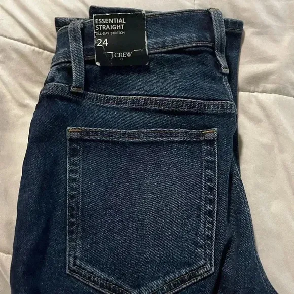 J Crew Jeans Essential Straight All Day Stretch Crop Pants NWT Size 24 Denim