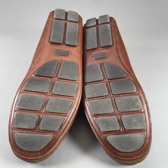 J. Crew Men’s Size 11 Brown Leather Lace Up Slip On 2 Eye Boat Shoes Casual EUC