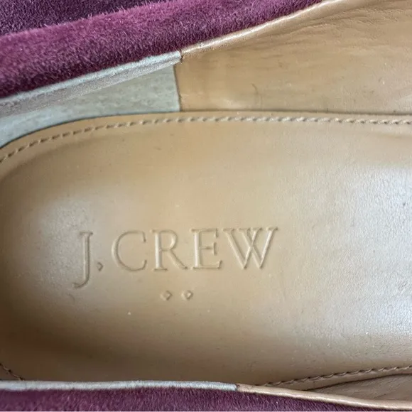 J Crew Shoes 9 Burgundy Suede Slip On Womens Heels