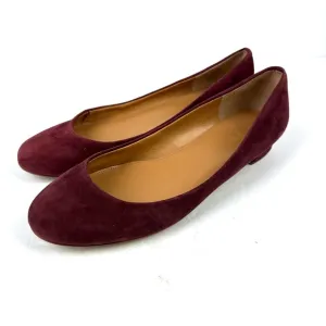 J Crew Shoes 9 Burgundy Suede Slip On Womens Heels