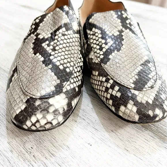 J. Crew Snakeskin embossed convertible mules flats size 6
