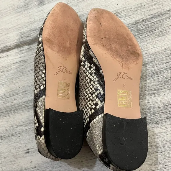 J. Crew Snakeskin embossed convertible mules flats size 6