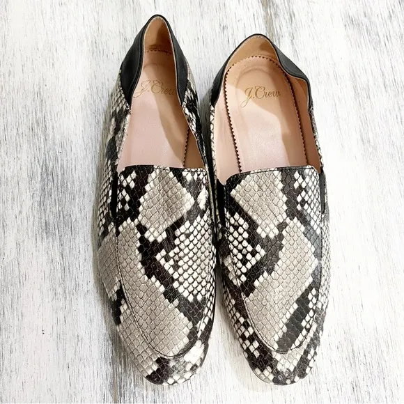 J. Crew Snakeskin embossed convertible mules flats size 6