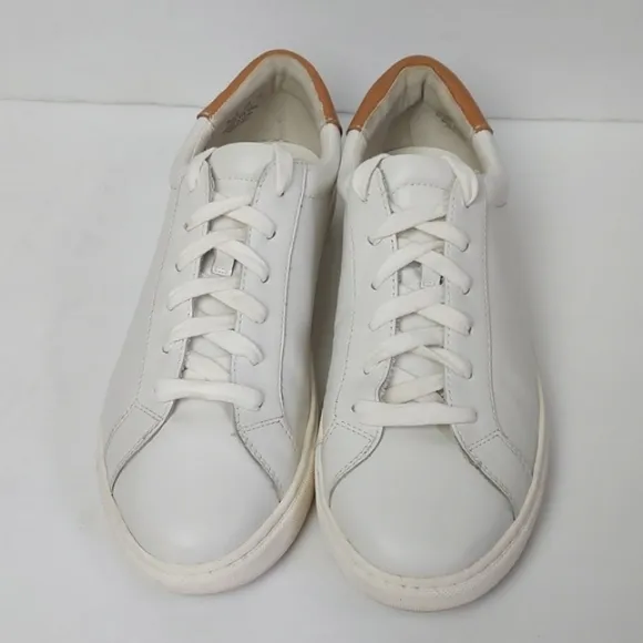 J. McLaughlin Angelique Leather Sneakers White Brown Size 8.5