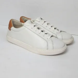 J. McLaughlin Angelique Leather Sneakers White Brown Size 8.5