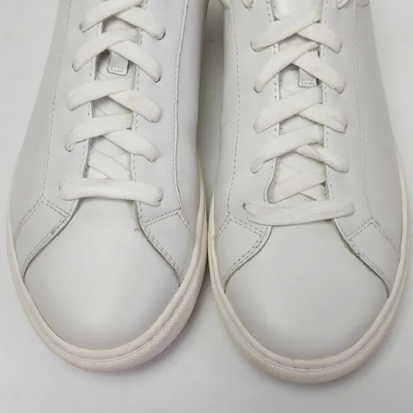 J. McLaughlin Angelique Leather Sneakers White Brown Size 8.5