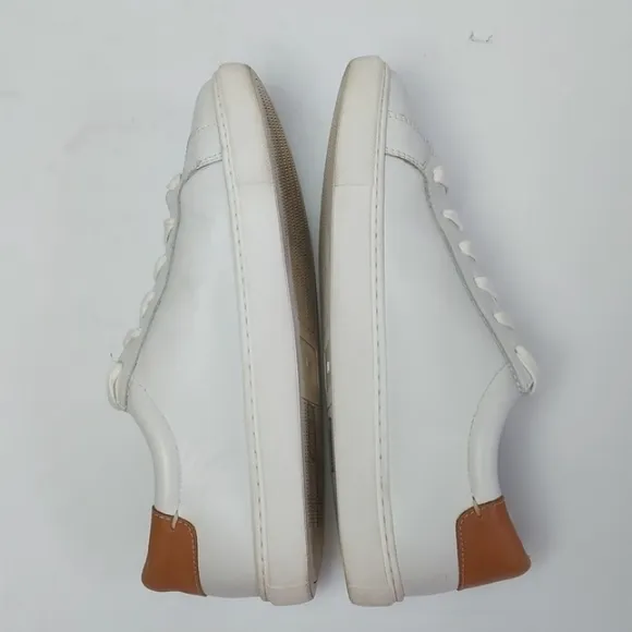 J. McLaughlin Angelique Leather Sneakers White Brown Size 8.5