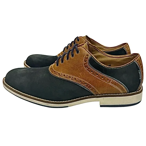 J Murphy Mens Blue-Brown Nubuck-Leather Size 9.5 Medium Pre-Owned