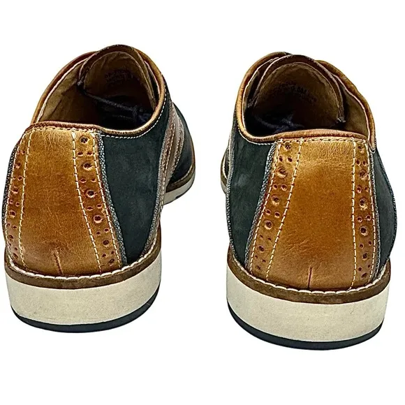 J Murphy Mens Blue-Brown Nubuck-Leather Size 9.5 Medium Pre-Owned