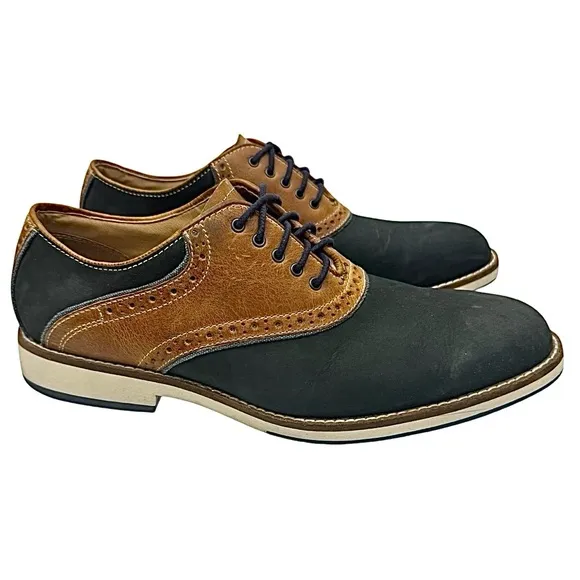J Murphy Mens Blue-Brown Nubuck-Leather Size 9.5 Medium Pre-Owned