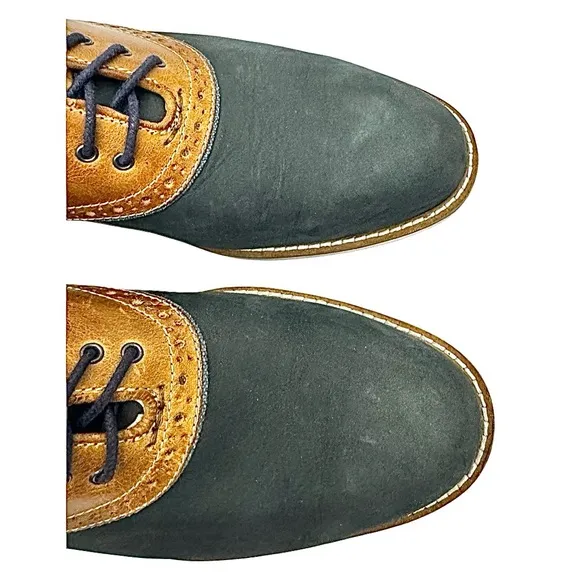 J Murphy Mens Blue-Brown Nubuck-Leather Size 9.5 Medium Pre-Owned
