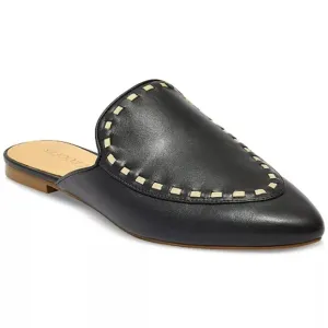 Jack Rogers Clarke Cord Mule Flats Black With Cream Stiching Detail NIB Sz 6