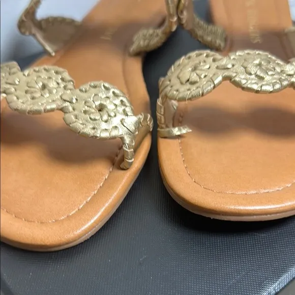 Jack Rogers Lauren II Sandal Size 9 Gold Flats