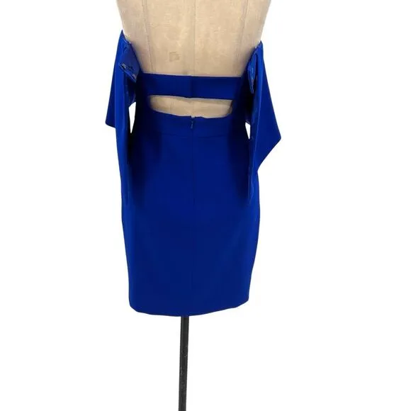 Jay Godfrey Cobalt Blue Viola Dress Strapless Ruffle Detail Mini Size US 4