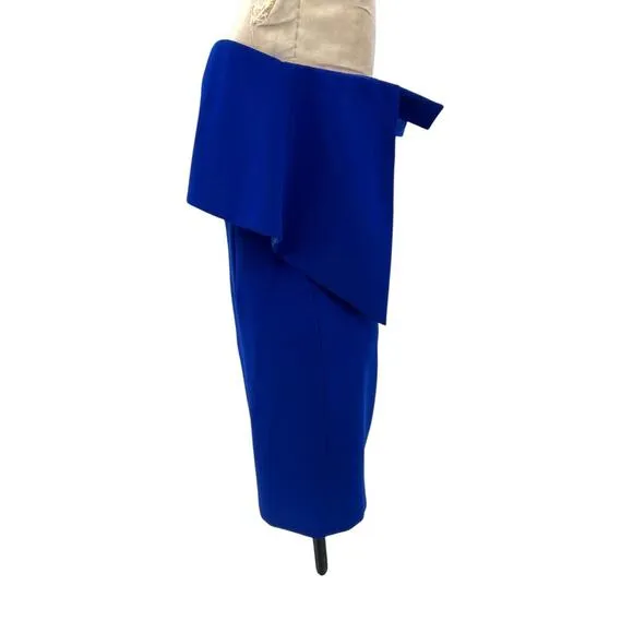 Jay Godfrey Cobalt Blue Viola Dress Strapless Ruffle Detail Mini Size US 4