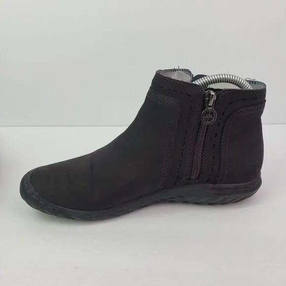 JBU Juno Womens Size 8 Black Memory Foam Side Zip Ankle Bootie Boots
