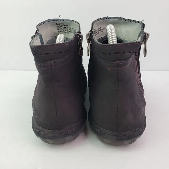 JBU Juno Womens Size 8 Black Memory Foam Side Zip Ankle Bootie Boots