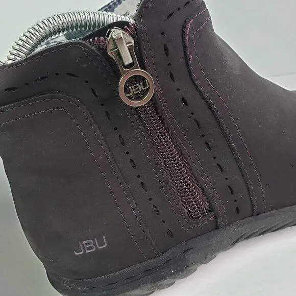 JBU Juno Womens Size 8 Black Memory Foam Side Zip Ankle Bootie Boots