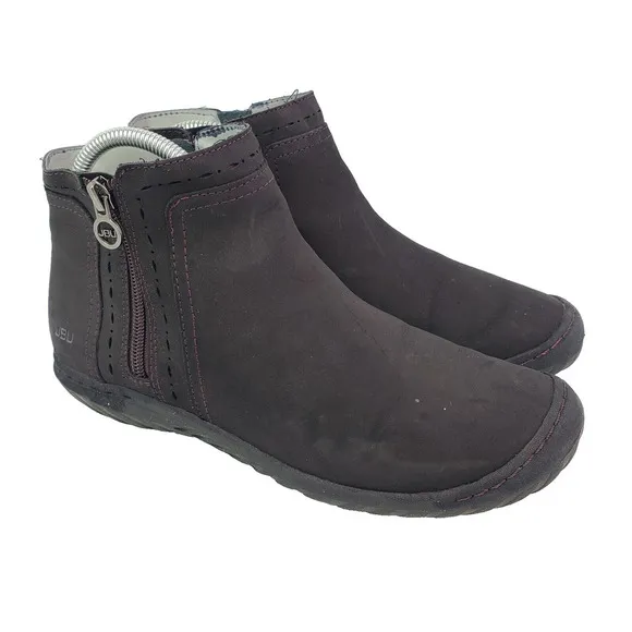 JBU Juno Womens Size 8 Black Memory Foam Side Zip Ankle Bootie Boots