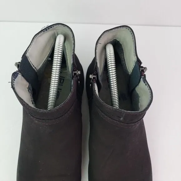 JBU Juno Womens Size 8 Black Memory Foam Side Zip Ankle Bootie Boots