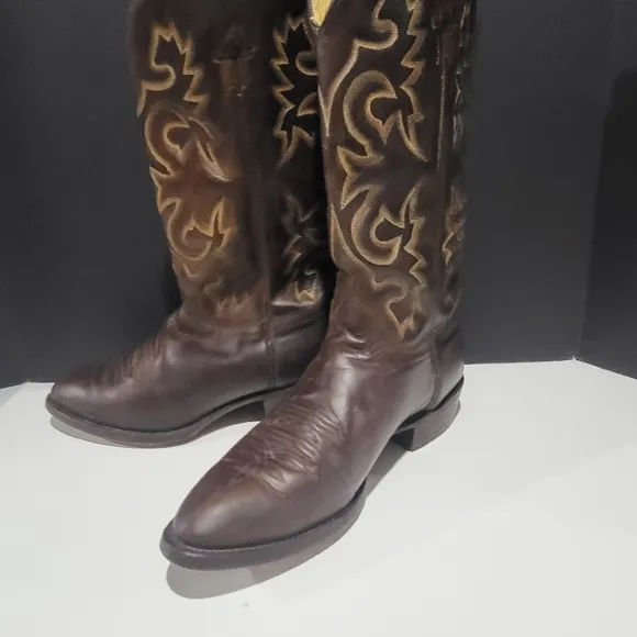 J.Chisholm Men's Brown Leather Cowboy Boots