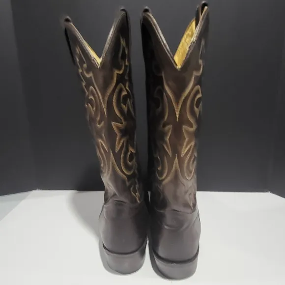 J.Chisholm Men's Brown Leather Cowboy Boots