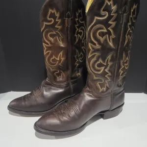 J.Chisholm Men's Brown Leather Cowboy Boots