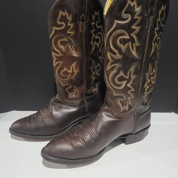 J.Chisholm Men's Brown Leather Cowboy Boots