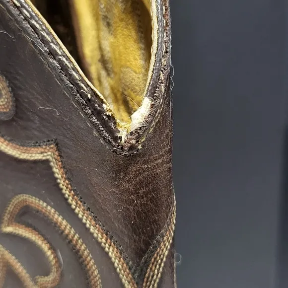 J.Chisholm Men's Brown Leather Cowboy Boots