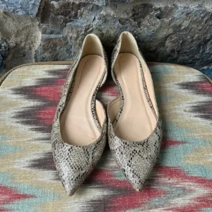 J.Crew Audrey Glitter Snakeskin Flats Women's Size 9.5 Multicolor Slip-On Shoes